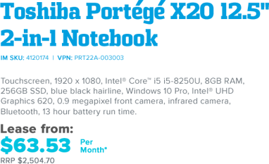 Toshiba Portégé X20 12.5" 2-in-1 Notebook